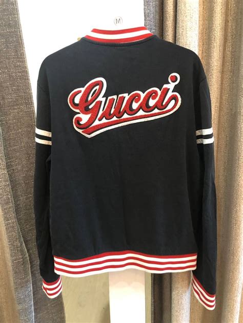 fake gucci varsity jacket|gucci varsity jacket men.